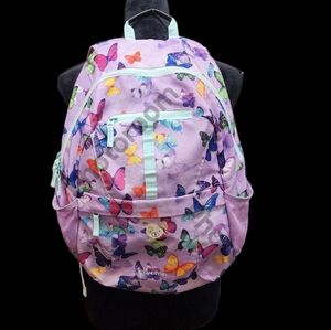 Lands' End Purple Butterfly Kids Large Backpack Discontinued